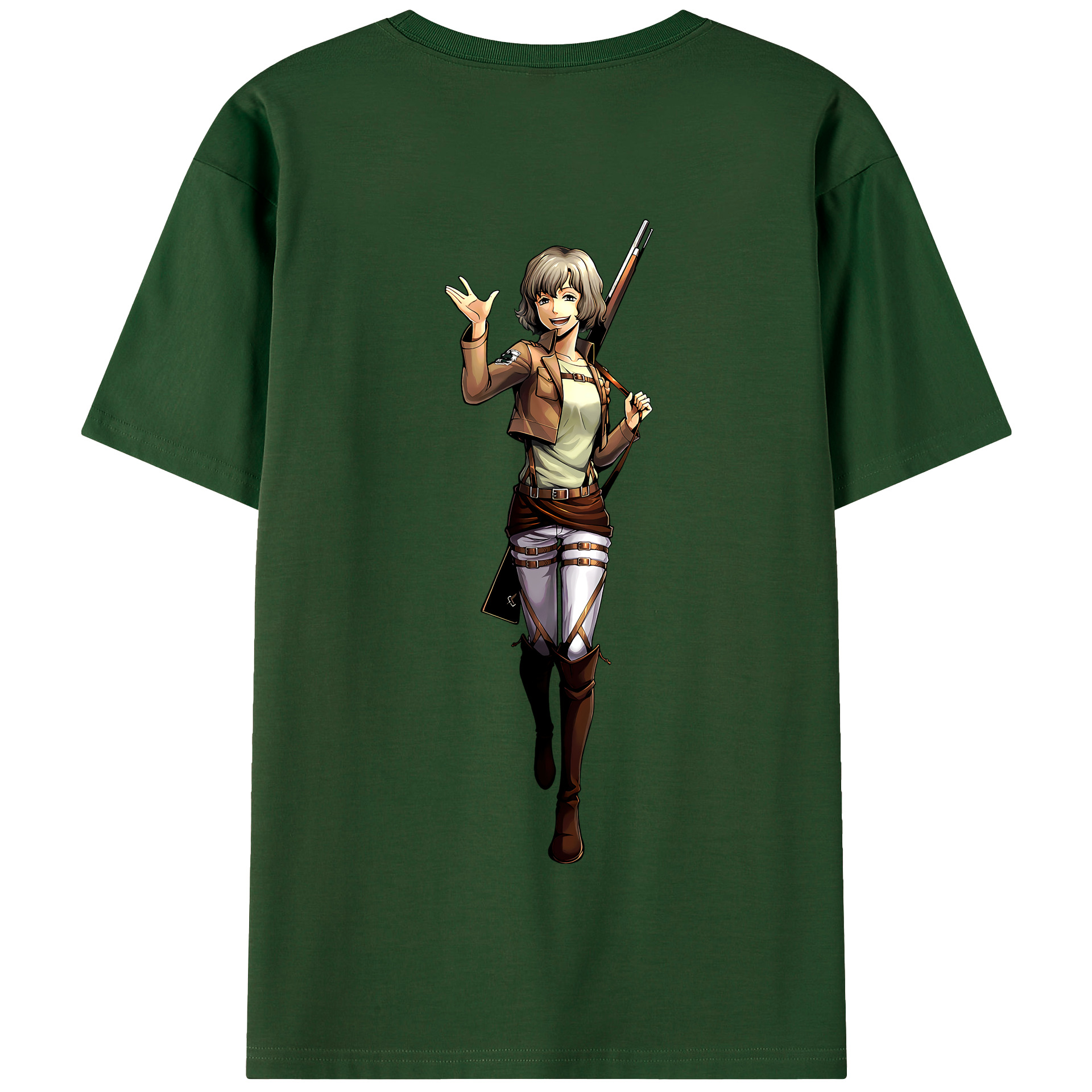 （画像用） 進撃の巨人 ヒツチ Attack on Titan Hitch 綿100％半袖Tシャツ（背面プリント）